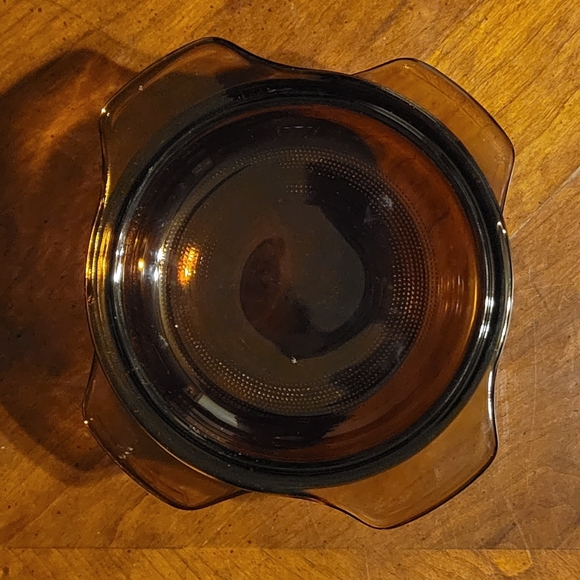 Vtg Anchor Hocking Amber Glass Oven Proof Lidded Small Crock Pot Bowl Casserole - Picture 5 of 8